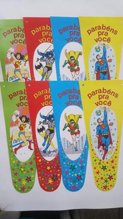Flamulas Decoradas Liga da Justia Retr 08 Unidades